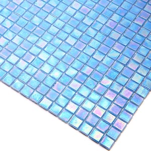 Skosh 11.6 in. x 11.6 in. Glossy Light Sky Blue Glass Mosaic Wall and Floor Tile (18.69 sq. ft./case) (20-pack)