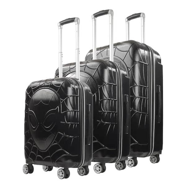 Ful Black Marvel Molded Spiderman 8-Wheel Spinner Luggage Set (3-Pieces)