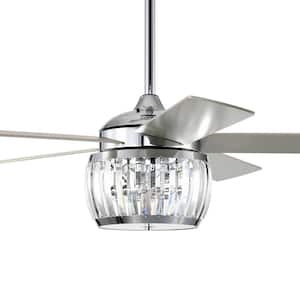 Nadire 52 in. 3-Light Indoor Chrome Ceiling Fan with Light Kit and Remote