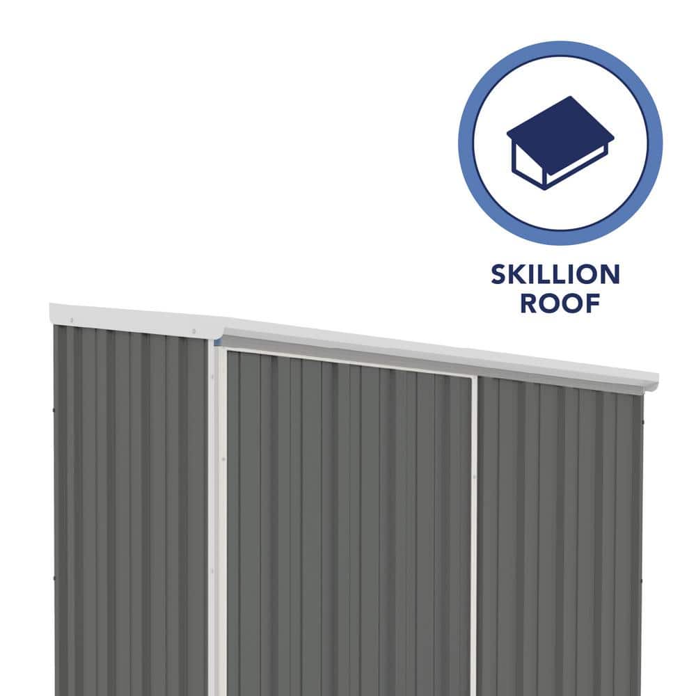 Woodland Gray 5x3 ft Galvanized Steel Sliding Door Storage Shed
