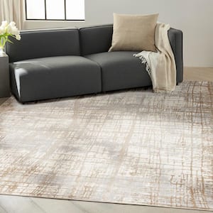 Ck950 Rush Ivory/Taupe 9 ft. x 12 ft. Abstract Contemporary Area Rug