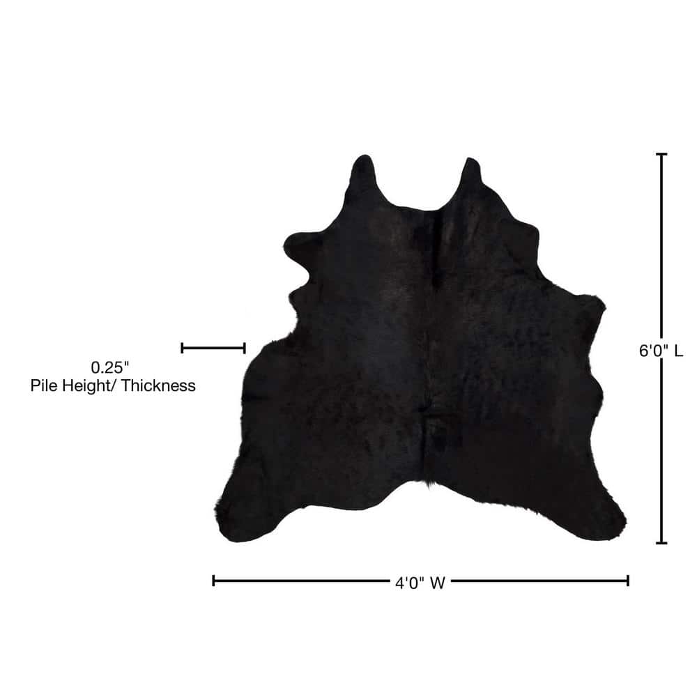Pampas Hand-Selected Black and Brown Cowhide 4' x 6' Rug