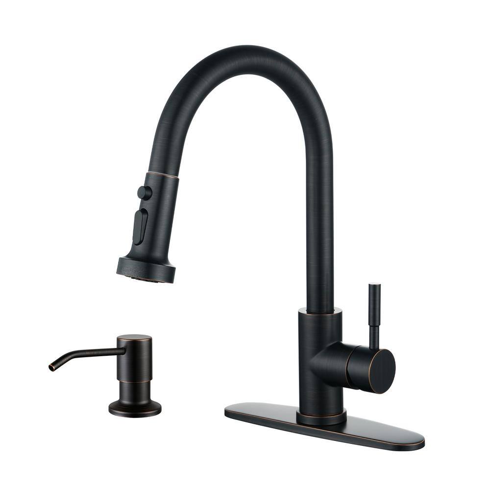 3-Function Single Handle Pull Down Sprayer Kitchen Faucet With Soap Dispenser in Oil Rubbed Bronze price history on PriceWatchPro