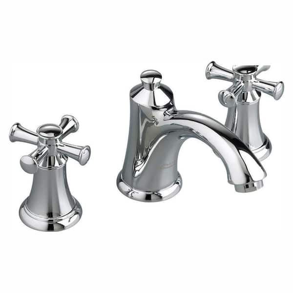 American Standard 8 in. Widespread 2-Handle Mid-Arc Bathroom Faucet in Polished Chrome with Speed Connect Drain and Cross Handles