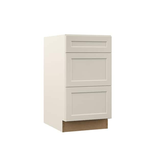 Hampton Bay Designer Series Melvern 18 in. W 21 in. D 34.5 in. H Assembled Shaker Drawer Base Bath Cabinet in Cloud