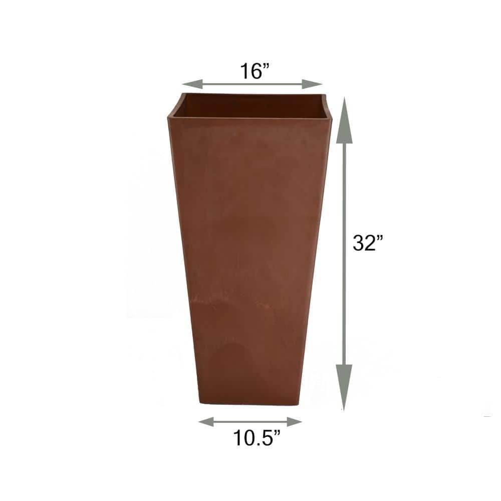 Large Terra Cotta Tall Square Outdoor Planter