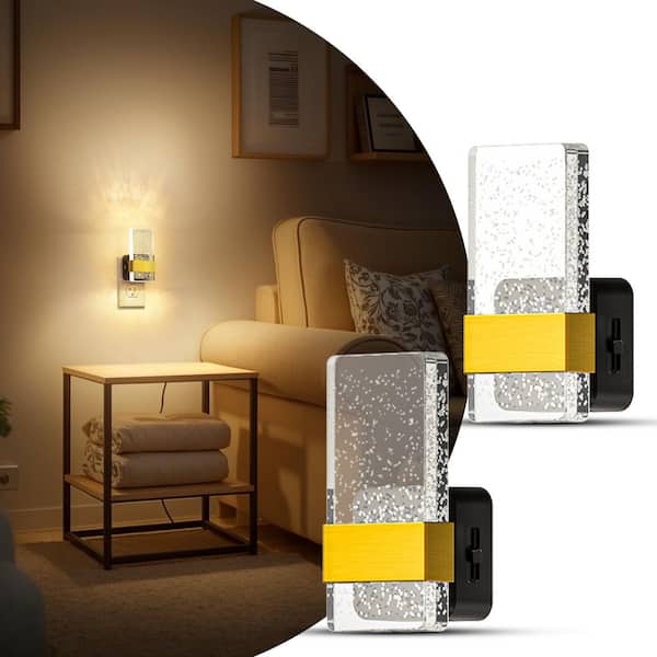 Bubble Design LED Night Light Plug-in, 3000K Dusk-to-Dawn Sensor, Dimmable 0-100LM for Bedroom, Hallway (2-pack)