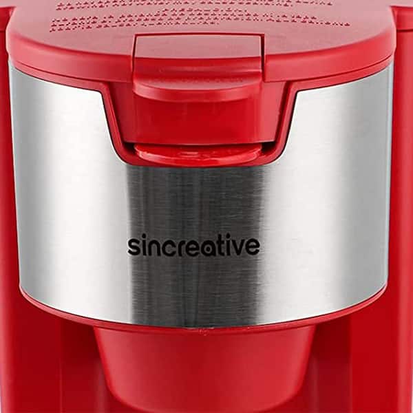 sincreative 1- Cup Red Single Serve Coffee Maker Cappuccino