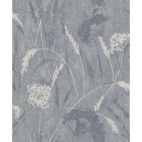 Holden Decor Delano Wallpaper - 75942 - Navy / Silver