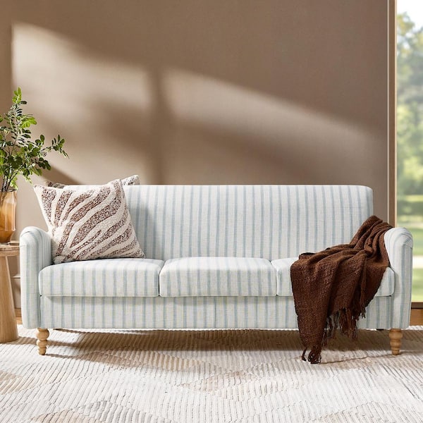 JAYDEN CREATION Justo 78 in. Flared Arm Linen Rectangle Sofa in