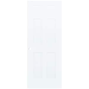 80 in. H x 28 in. W Colonial 6-Panel White Solid Wood Interior Door Slab