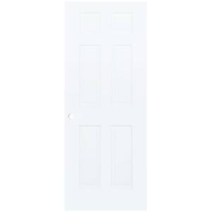 80 in. H x 36 in. W Colonial 6-Panel White Solid Wood Interior Door Slab