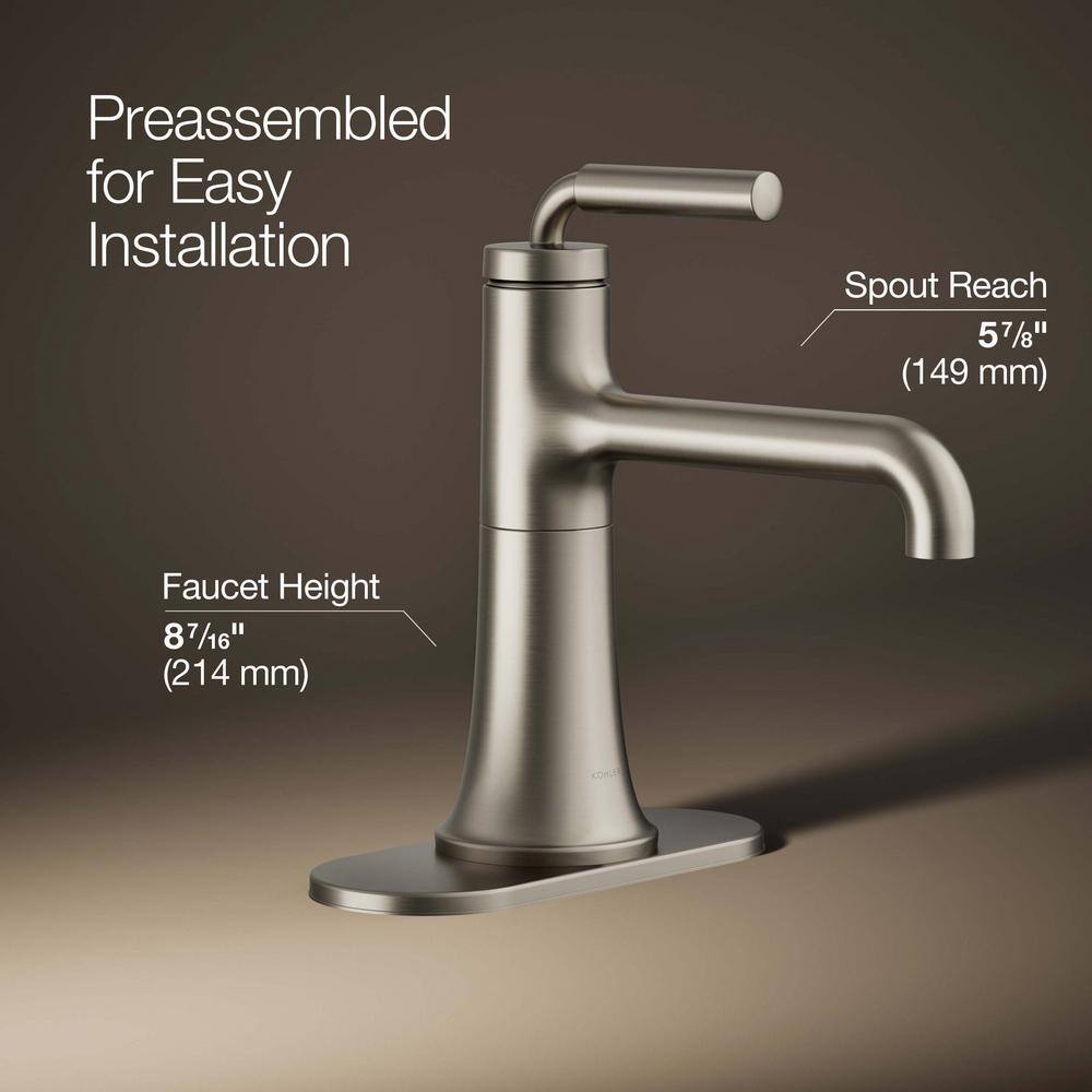 Vibrant Brushed Nickel Single-Handle Bathroom Sink Faucet