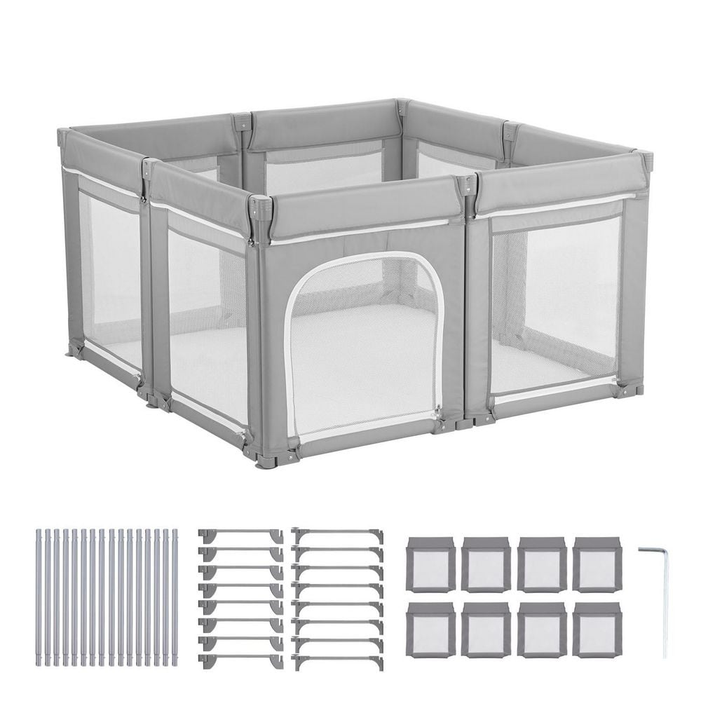Baby Playpen 78.7 x 70.1 in. Extra Large Toddlers Playpen Foldable Baby Fence Play Yard with Zippered Door and Soft Mesh price history on PriceWatchPro