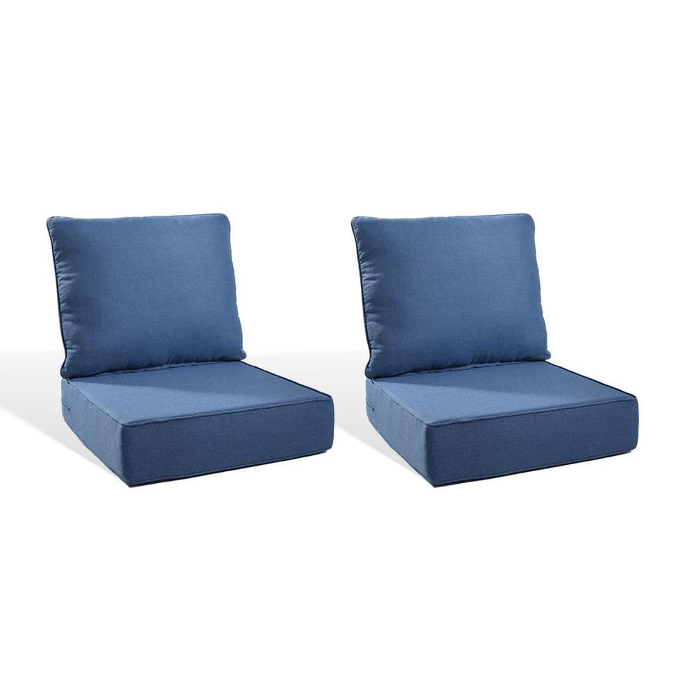 Moonluxe 22 in. x 24 in. x 6 in. 4-Piece Deep Seating Outdoor Couch Thick Cushion Set in Blue (2-Set) price history on PriceWatchPro