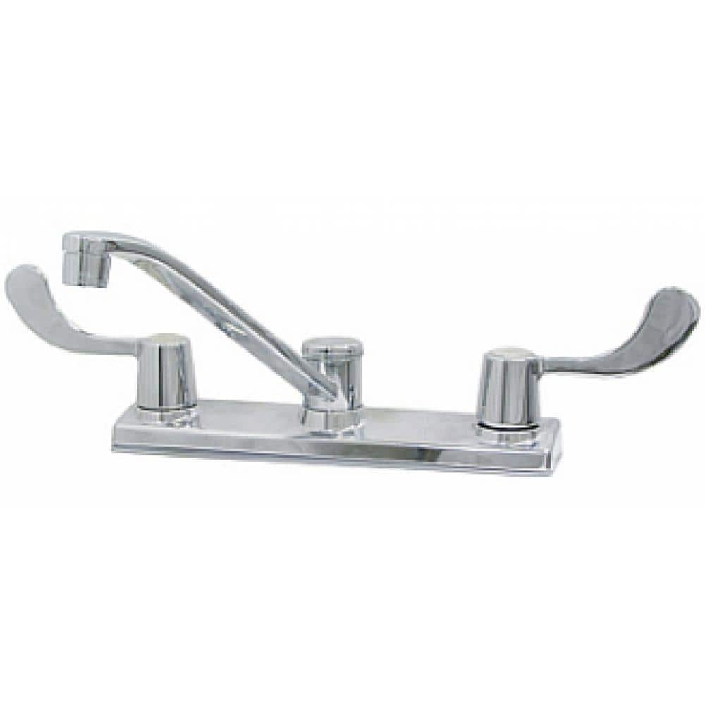 Roxy Double handle Deck Mount Standard Kitchen Faucet 9.25 in. W Chrome 16G