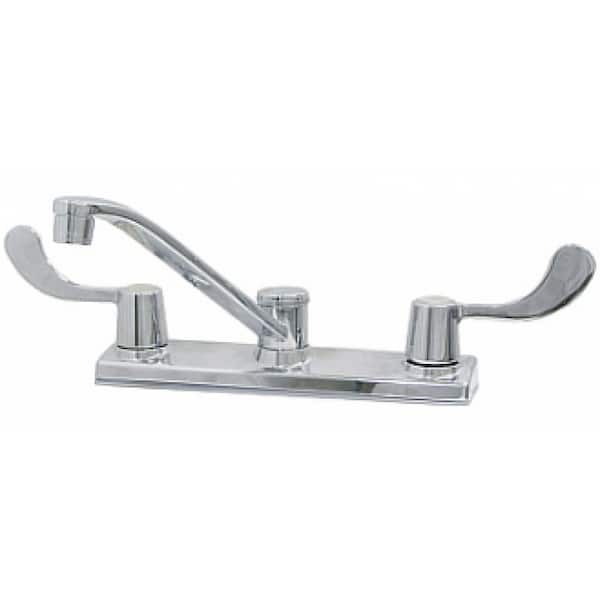 Unbranded Roxy Double handle Deck Mount Standard Kitchen Faucet 9.25 in. W Chrome 16GS-34907
