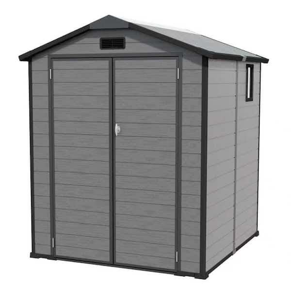 6 ft. W x 6 ft. D Plastic Shed with Window, Floor (36 sq. ft. )
