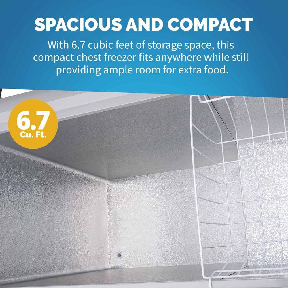 Cool Gray Compact Chest Freezer with Digital Controls