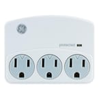 3-Outlet Surge Protector Wall Tap, White