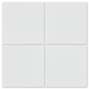 Solid Square White 8 in. x 8 in. Cement Handmade Tile Sample