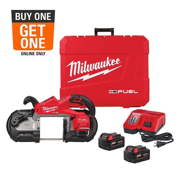 M18 FUEL 18V Lithium-Ion Brushless Cordless Deep Cut Band Saw with (2) M18 REDLITHIUM XC5.0 Battery and Rapid Charger