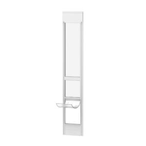 Large White Glass Patio Pet Door, Rental Safe & Permanent Install Options, For pets up to 100 lbs