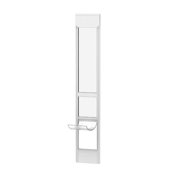 Hakuna Pets Large White Glass Patio Pet Door, Rental Safe & Permanent Install Options, For pets up to 100 lbs