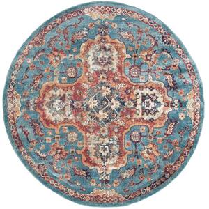 Bali Melaya Turquoise 7 ft. 10 in x 7 ft. 10 in. Round Rug