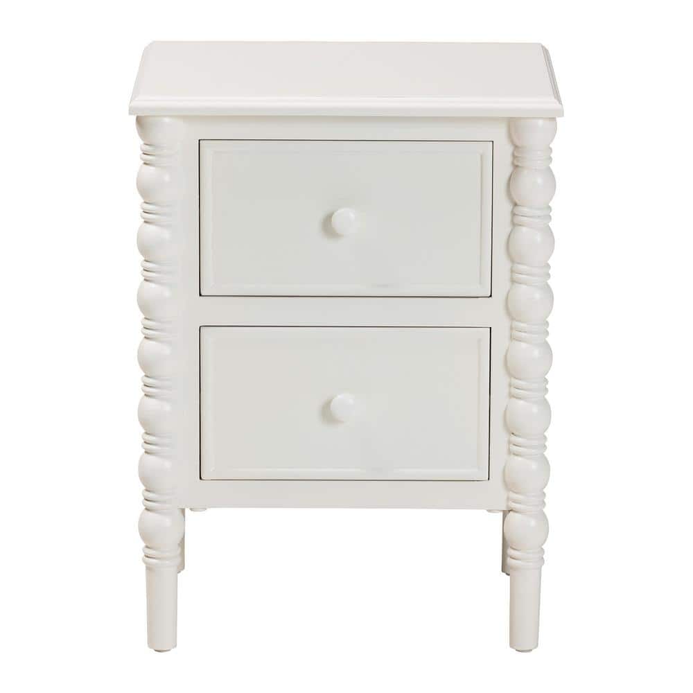 Malinda 17.7 in. Black Rectangle Wood End Table with 2-Drawers - thumbnail 4