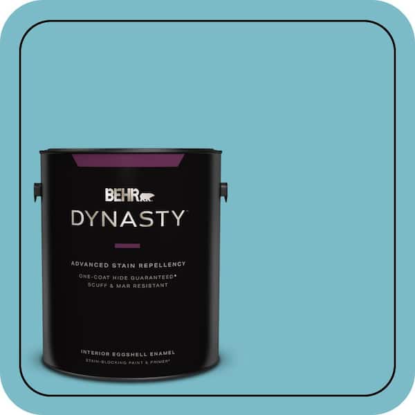 BEHR DYNASTY 1 gal. #M470-4 Azure Lake One-Coat Hide Eggshell Enamel Interior Stain-Blocking Paint & Primer