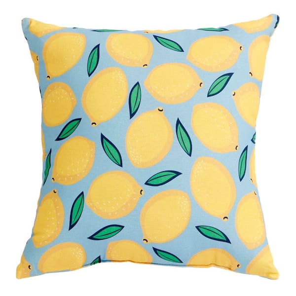 StyleWell 16 in. x 16 in. Lemons Outdoor Throw Pillow