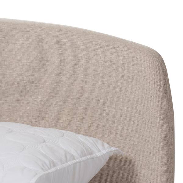 Baxton Studio Mia Mid-Century Light Beige Fabric Upholstered King Size Platform Bed Baxton Studio Mia Mid-Century Light Beige Fabric Upholstered King Size Platform Bed