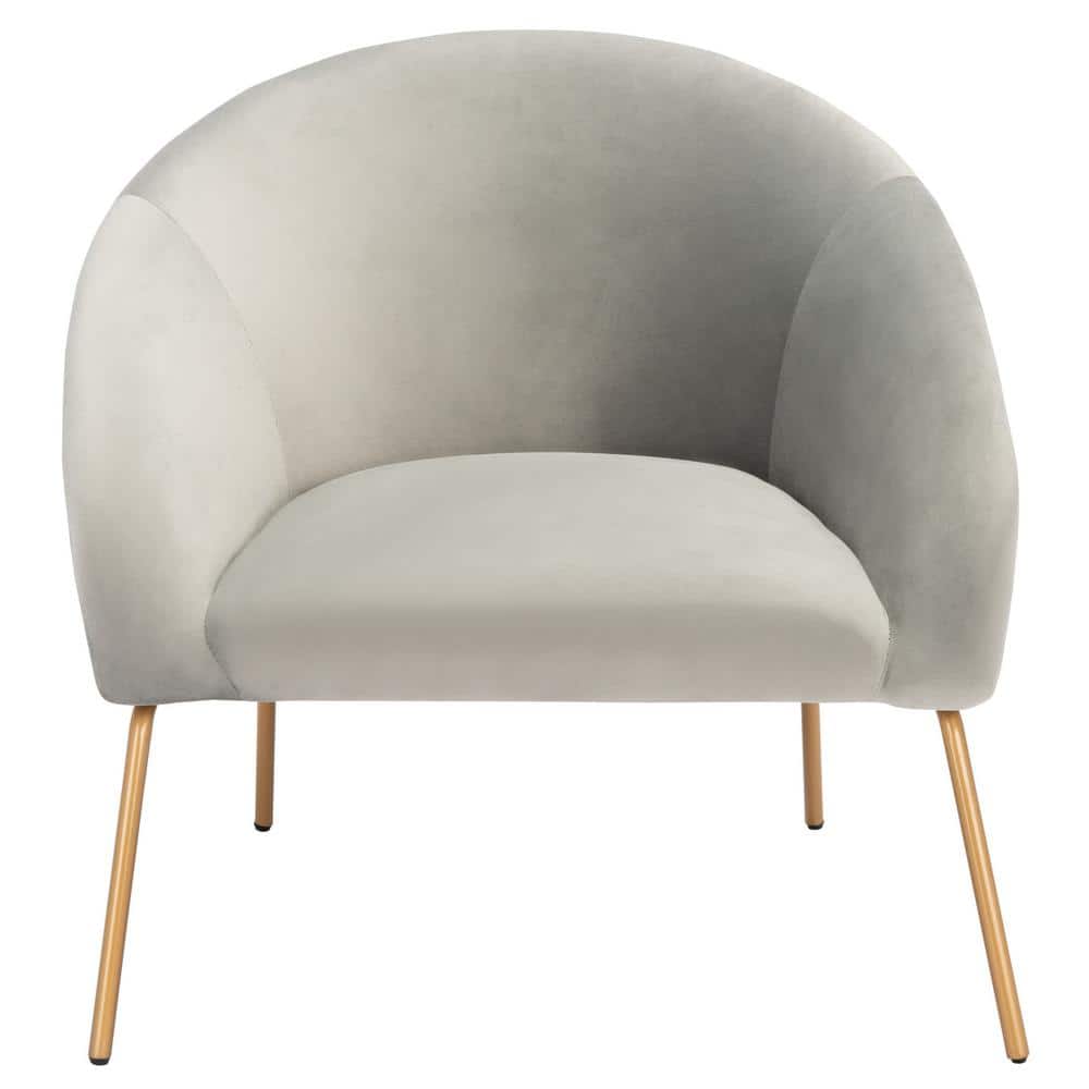 SAFAVIEH Mandi Gray/Gold Upholstered Accent Chairs ACH6204C The Home