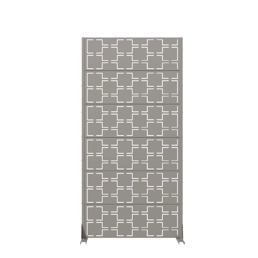 72 in. x 35 in. Gray Metal Garden Fence Privacy Screen Decorative Screen Room Divider Lattice Panel for Patio price history on PriceWatchPro