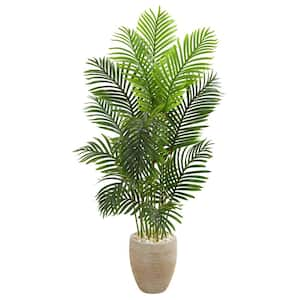 Indoor 5 ft. Paradise Palm Artificial Tree in Sand Colored Planter