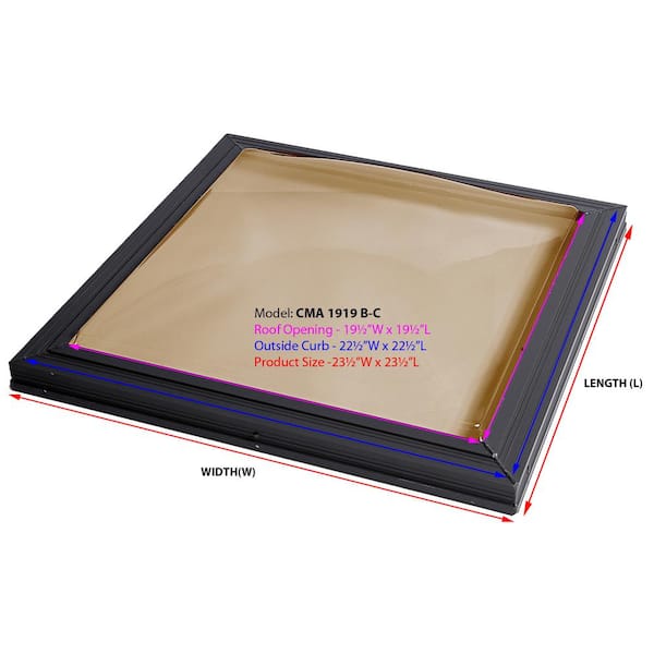 SUN-TEK 19-1/2 in. x 19-1/2 in. Fixed Curb Mount Polycarbonate