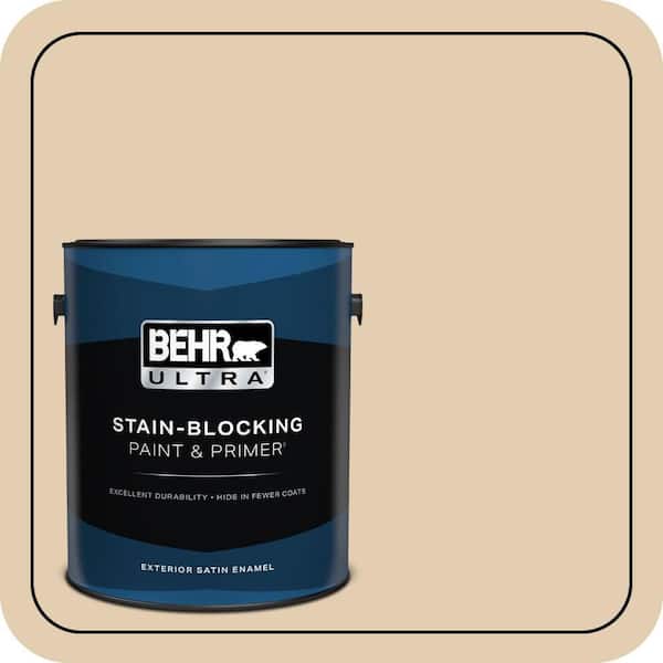 BEHR ULTRA 1 gal. Home Decorators Collection #HDC-AC-09 Concord Buff Satin Enamel Exterior Paint & Primer