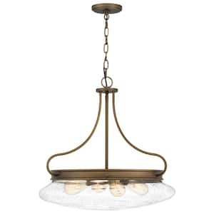 Tucker 4-Light French Bronze Pendant with Clear Seeded