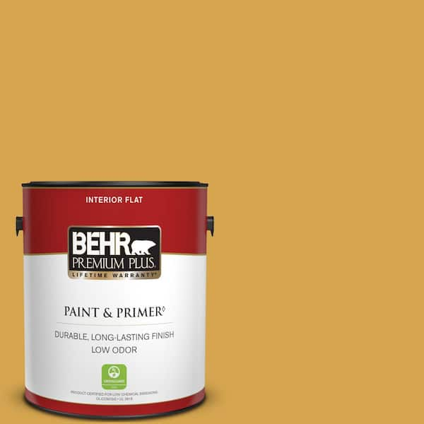 BEHR PREMIUM PLUS 1 gal. #M290-6 Plantain Chips Flat Low Odor Interior Paint & Primer