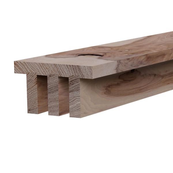 Ornamental Mouldings 5.5 in. W x 3.125 in. H x 92 in. L Rustic Hickory Industrial Slat Faux Beam