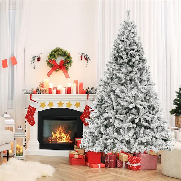 8 ft. Pre-Lit Artificial Christmas Tree, Hinged Lifelike Xmas Tree