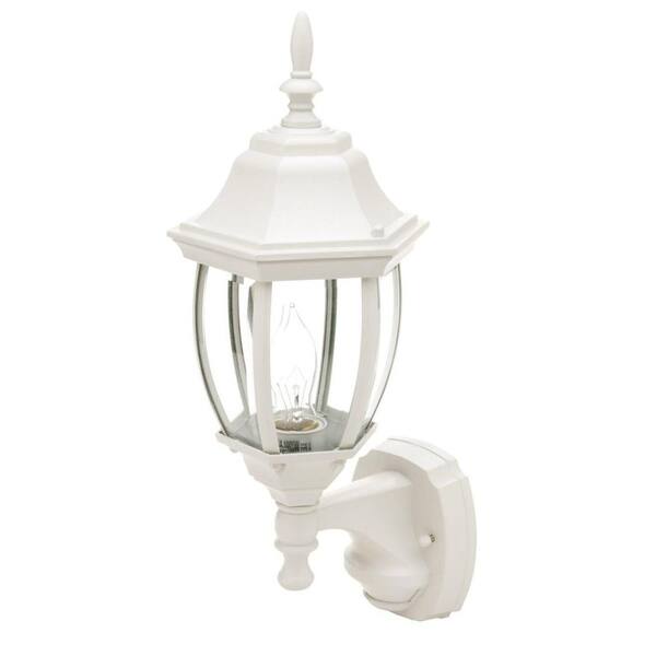 CCI 17.7 in. White Motion Activated Outdoor Die-Cast Coach Lantern