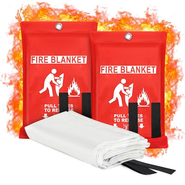 Flame Retardant Fiberglass Fire Blanket Emergency Fire Safety Cloth Suppression Towel 40x40 in.