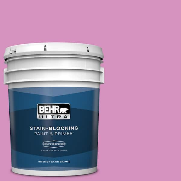 BEHR ULTRA 5 gal. #680B-4 Pressed Flower Extra Durable Satin Enamel Interior Paint & Primer