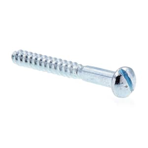 #14 x 2 in. Zinc Plated Steel Slotted Drive Round Head Wood Screws (25-Pack)