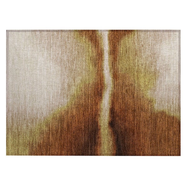 Chantille Machine Washable Indoor/Outdoor Abstract ACN2419 Paprika 2 ft. x 3 ft. Accent Rug