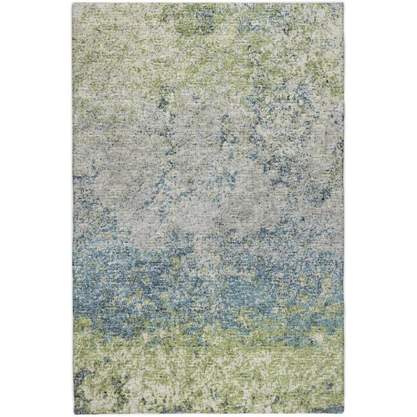 Dream Shag Premium Machine Washable Abstract ADS36 Green 9 ft. x 12 ft. Area Rug