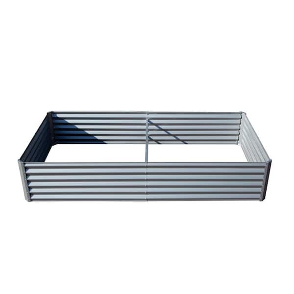 8 ft. x 4 ft. x 1.5 ft. Silver Galvanized Steel Rectangular Outdoor Raised Garden Bed