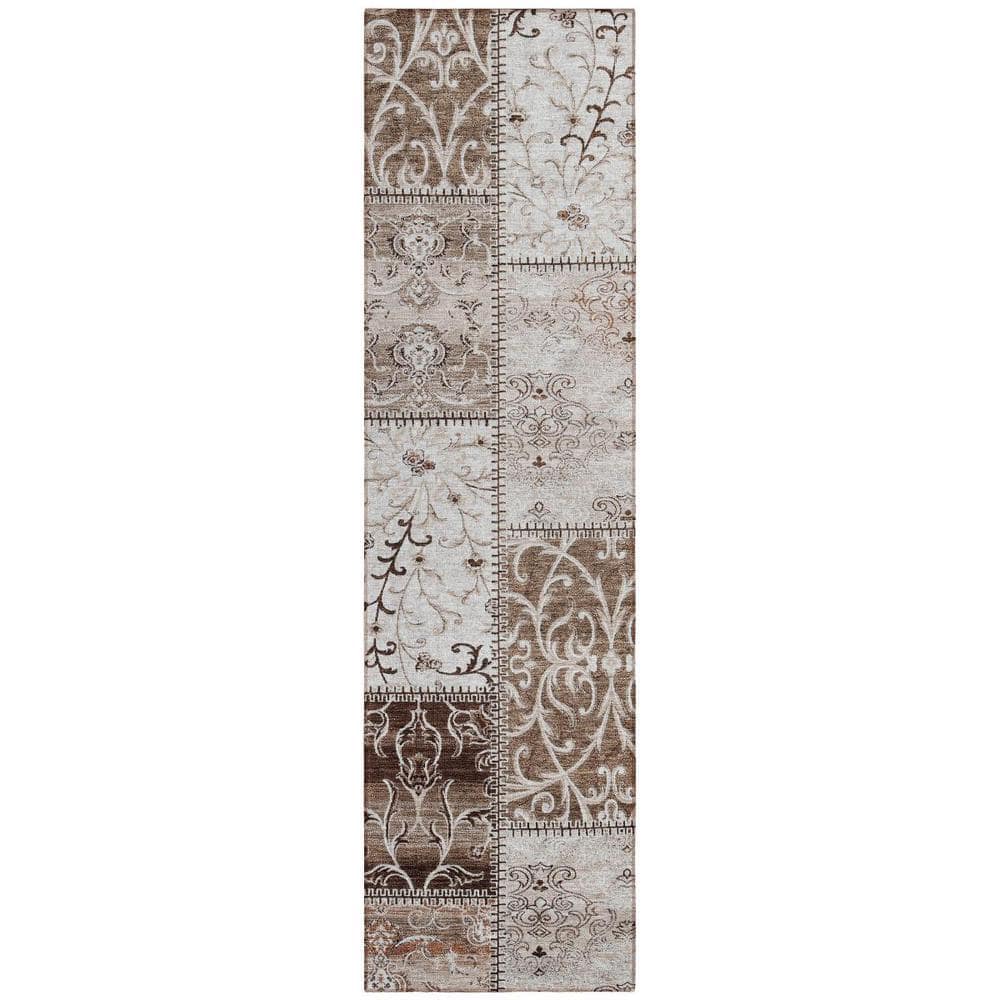 Taupe and Ivory 2 ft. x 8 ft. Woven Plaid Runner Indoor/Outdoor Area Rug price history on PriceWatchPro